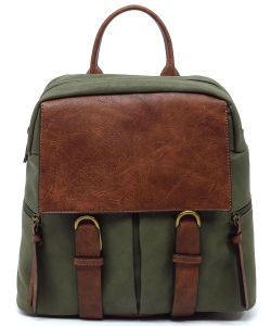 Fashion Colorblock Backpack CMS046 OLIVE
